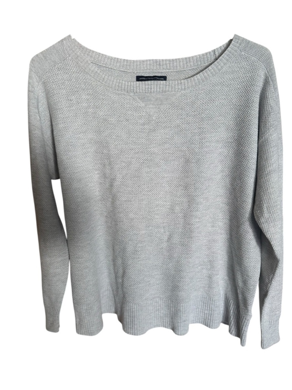 American Eagle Cream Knit Sweater  Soft Lightweight Crewneck Casual Minimalist
